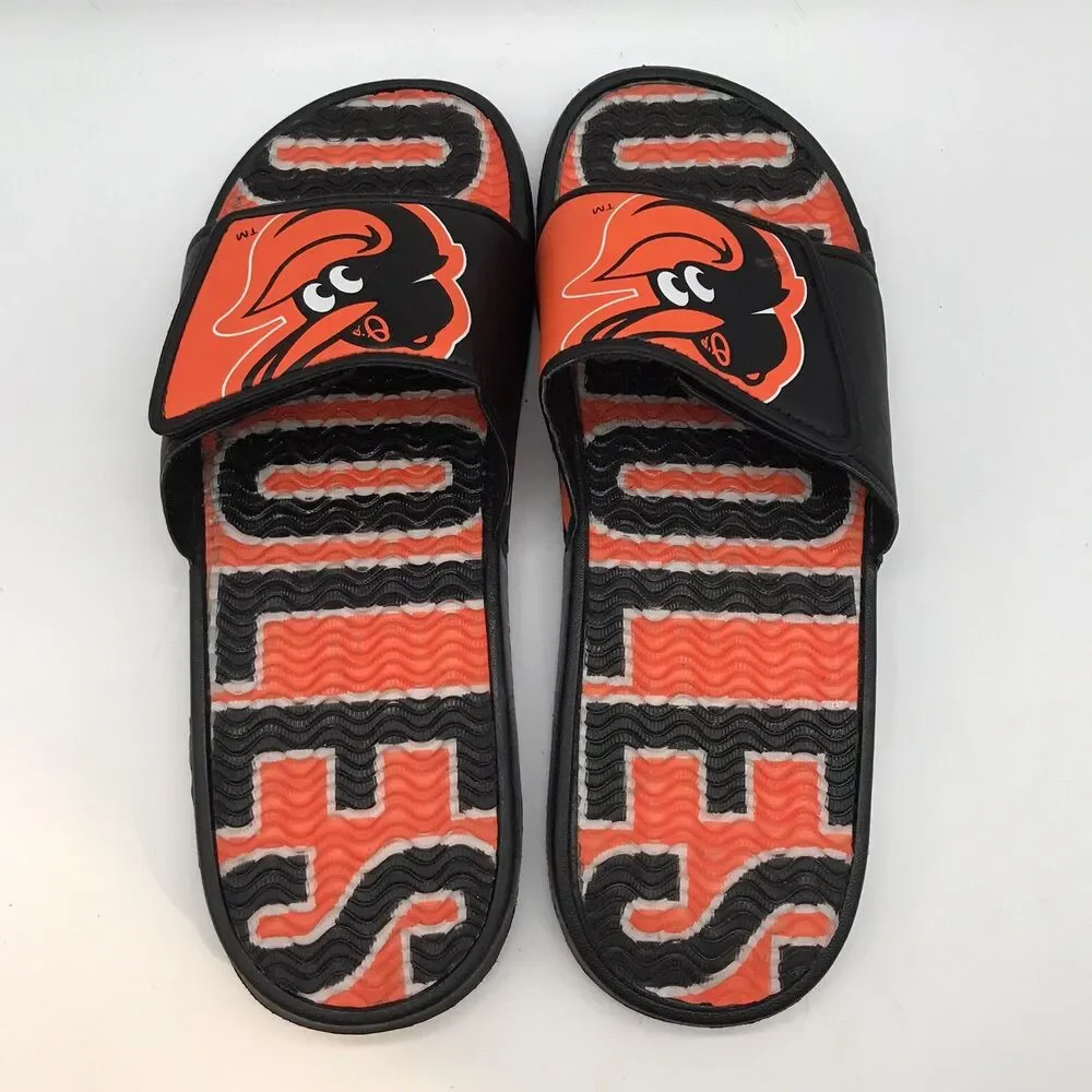 Baltimore Orioles MLB Logo Slide Sandals Men's L (11-12) Baseball Pool Slippers